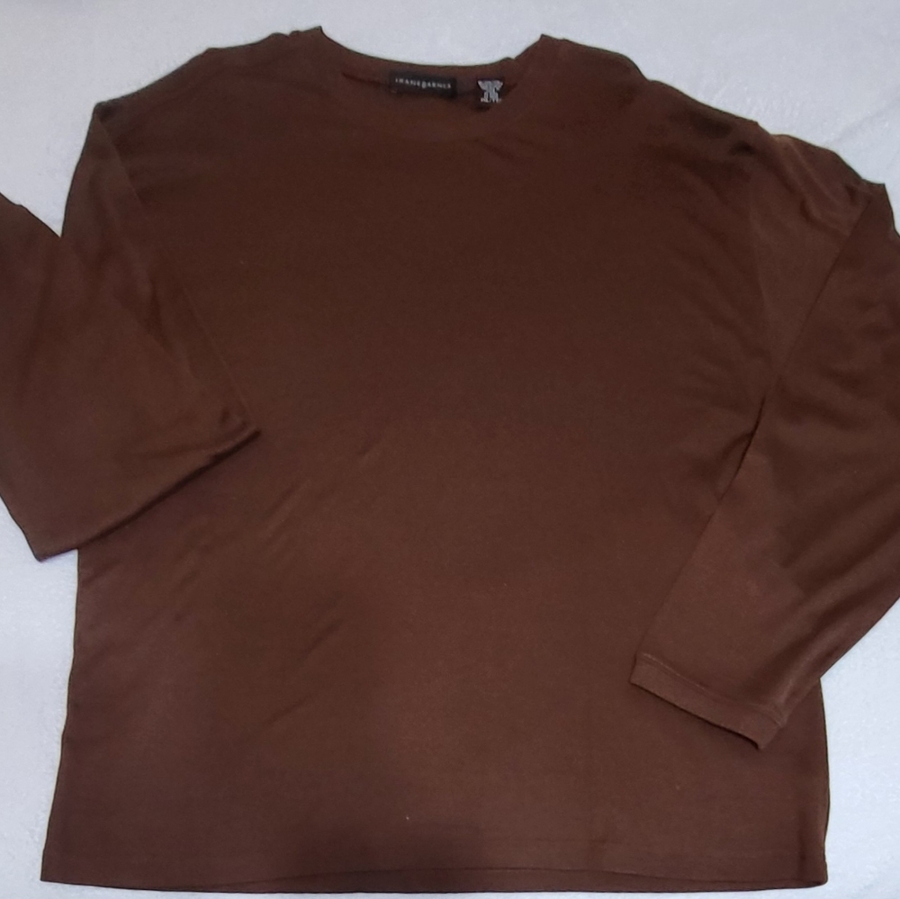 Jhane Barnes Brown Long Sleeve Polo Tee Shirt Pullover Mens XXL
